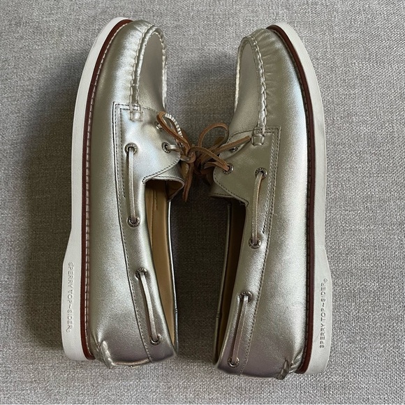 Sperry Gold Cup Authentic Original 2 Eye Montana Gold Metallic Boat Sailing Shoe - Picture 10 of 11